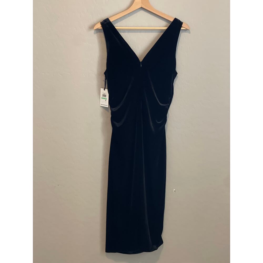 Kensie Women's Black Cowlneck Sleeveless Velvet Dress - 8 - Picture 3 of 8